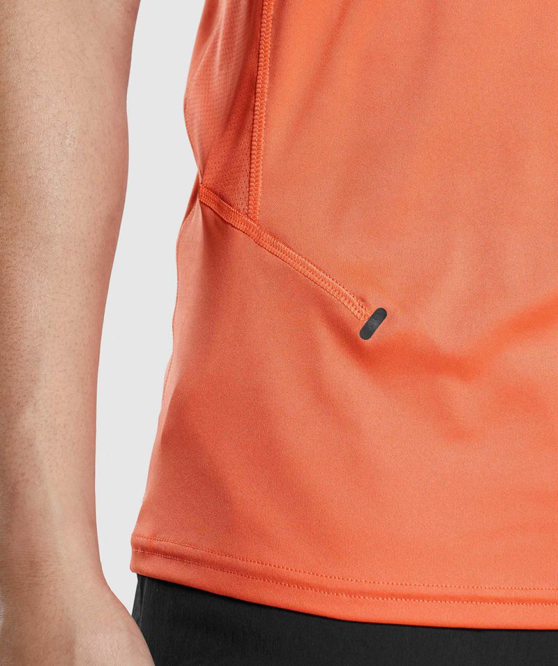 Men's Gymshark Speed Evolve Tank Tops Orange | USA  6512-LBGKN