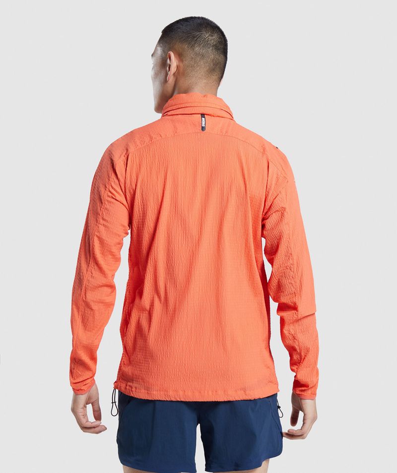 Men's Gymshark Speed Evolve Windbreaker Jackets Orange | USA  1593-BREXG