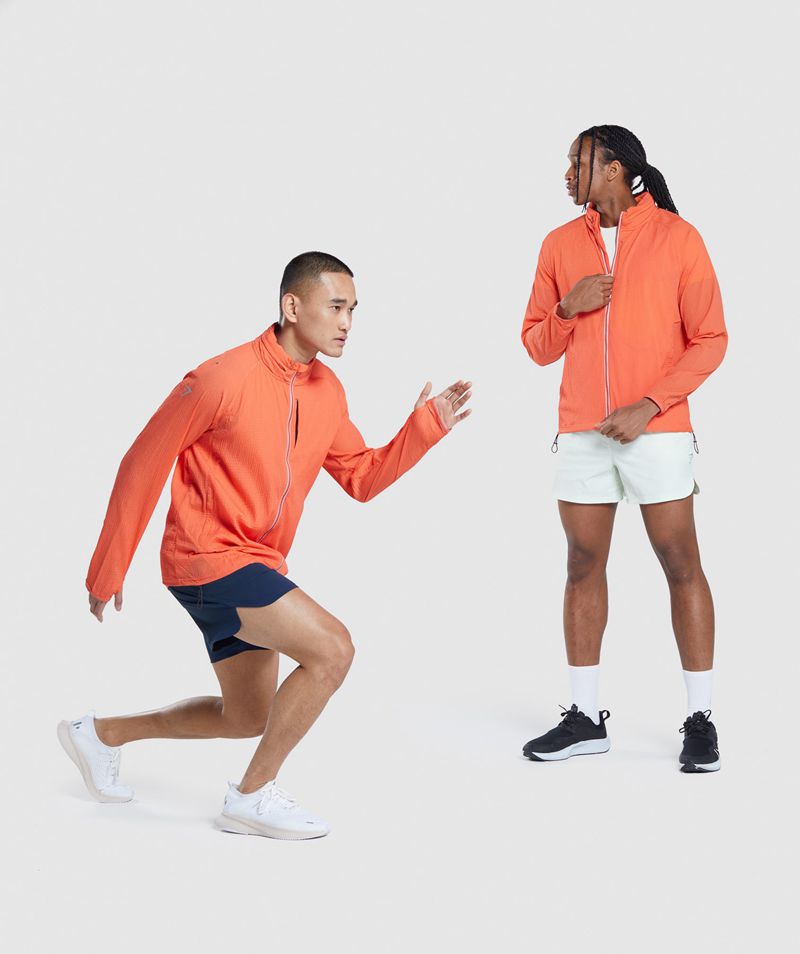 Men's Gymshark Speed Evolve Windbreaker Jackets Orange | USA  1593-BREXG