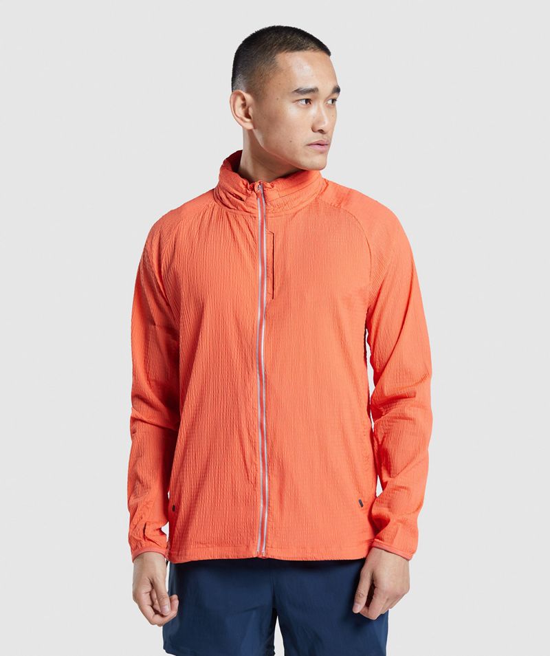 Men\'s Gymshark Speed Evolve Windbreaker Jackets Orange | USA  1593-BREXG