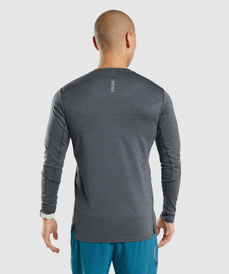 Men's Gymshark Speed Long Sleeve T-Shirts Grey | USA  8942-PEYFS