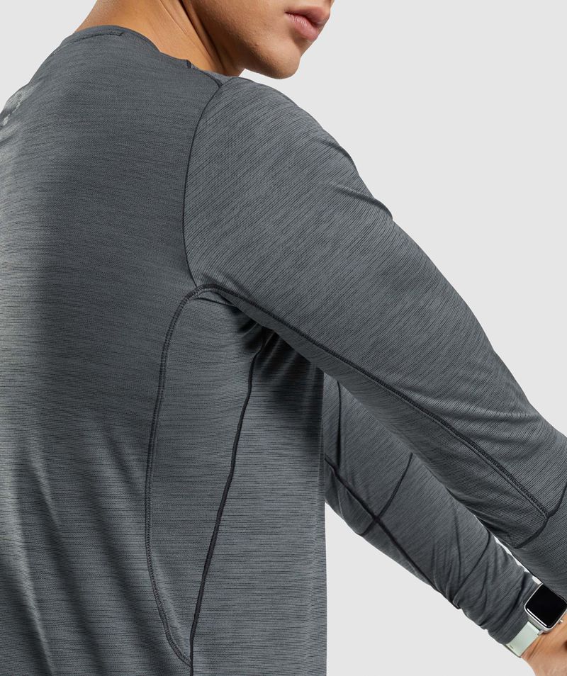 Men's Gymshark Speed Long Sleeve T-Shirts Grey | USA  8942-PEYFS