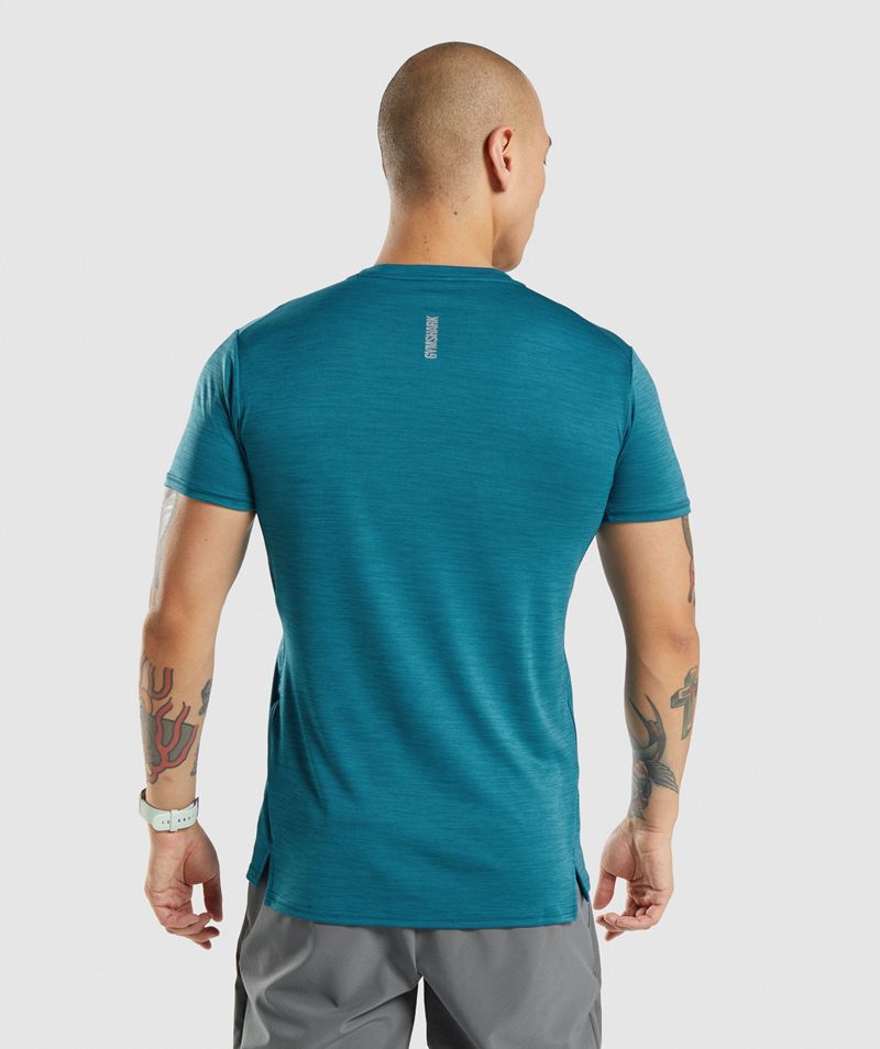 Men's Gymshark Speed T-Shirts Turquoise | USA  5870-PGIBL