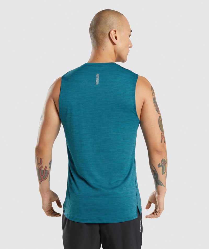 Men's Gymshark Speed Tank Tops Turquoise | USA  6792-TGOAW