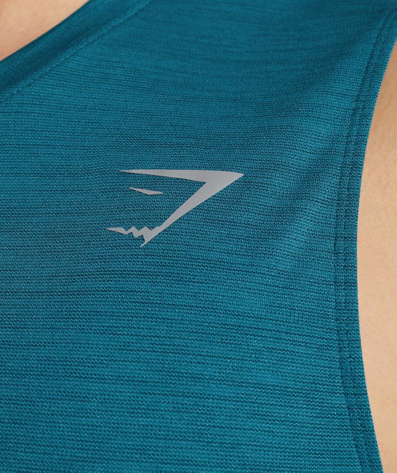 Men's Gymshark Speed Tank Tops Turquoise | USA  6792-TGOAW