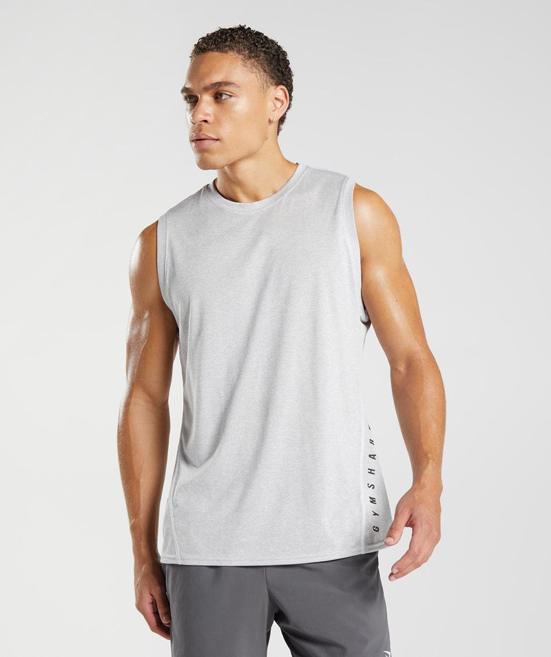 Men\'s Gymshark Sport Tank Tops Grey | USA  3806-PWTLI