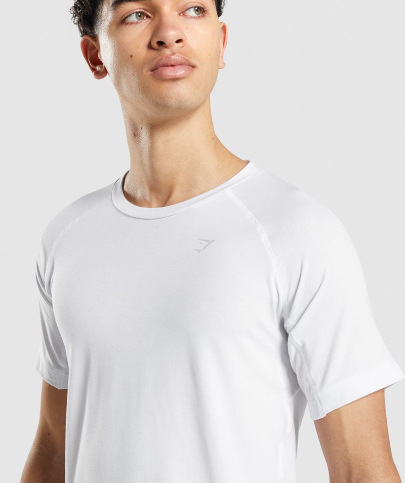 Men's Gymshark Studio Amplify T-Shirts White | USA  0836-WXSZJ