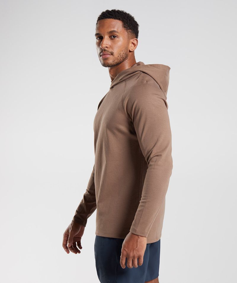 Men's Gymshark Studio Hoodie Brown | USA  3087-EDOYS