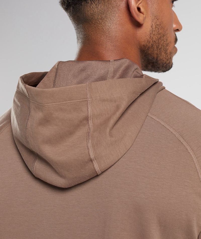 Men's Gymshark Studio Hoodie Brown | USA  3087-EDOYS