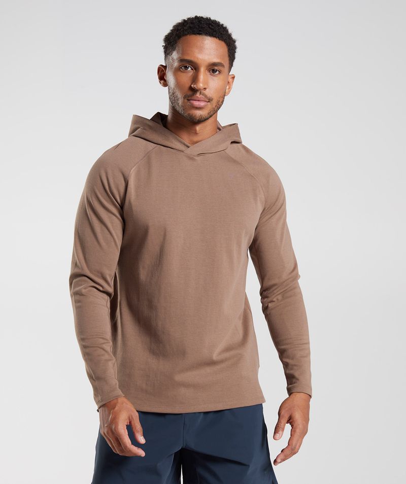 Men\'s Gymshark Studio Hoodie Brown | USA  3087-EDOYS