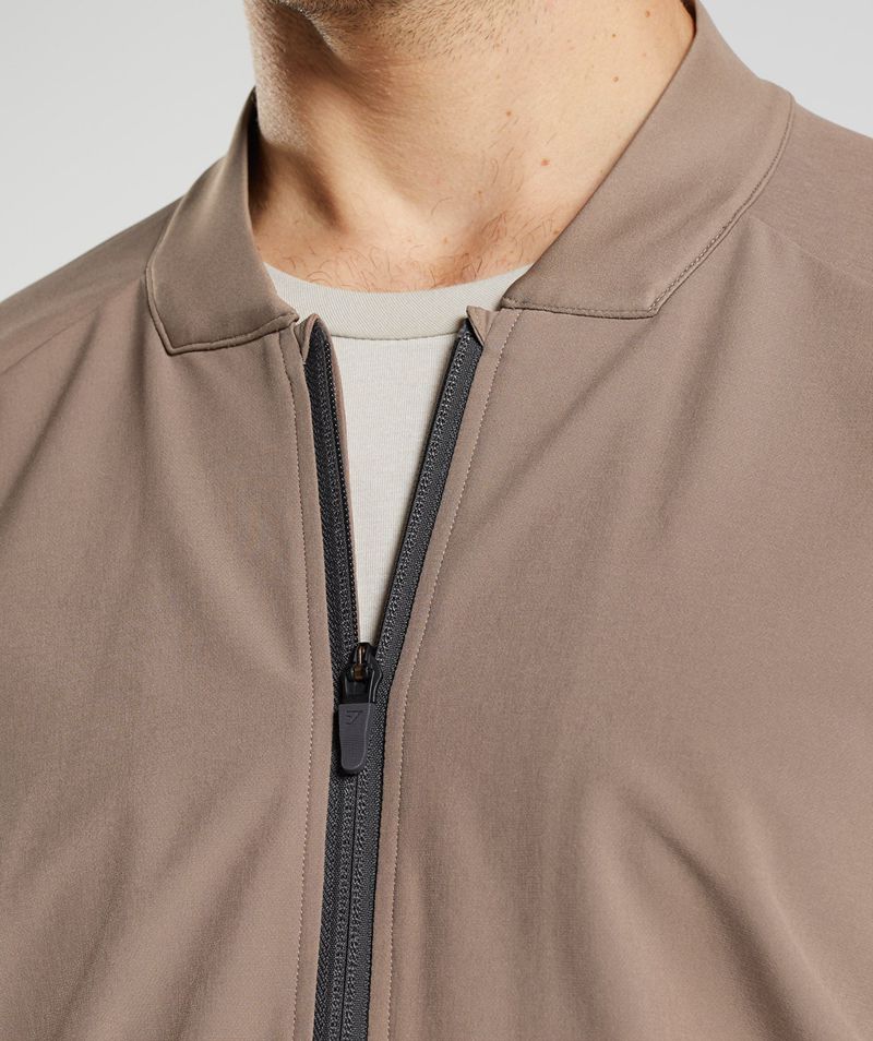 Men's Gymshark Studio Jackets Brown | USA  4728-AQMLX