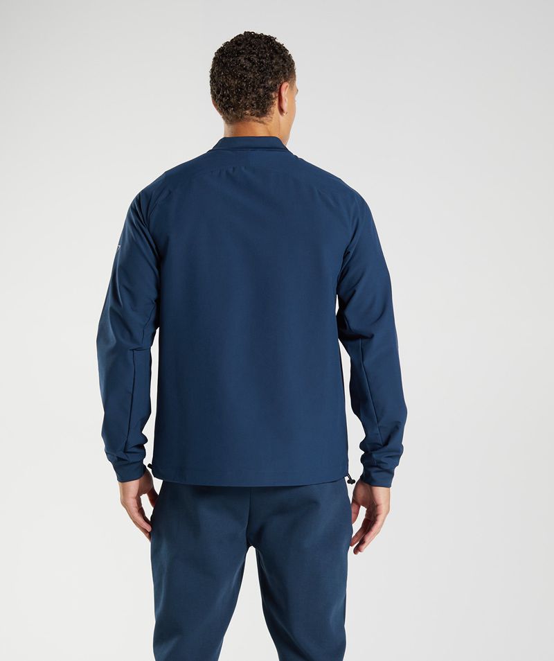 Men's Gymshark Studio Jackets Navy | USA  4925-NXJBQ