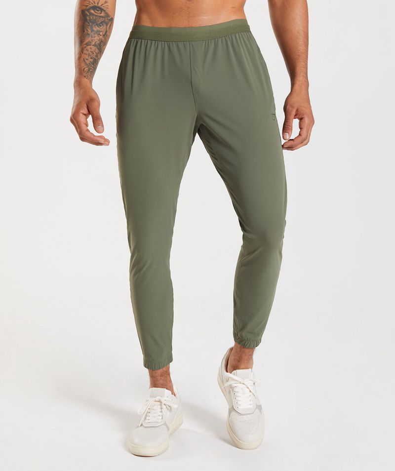 Men\'s Gymshark Studio Joggers Olive | USA  0684-FGRXV