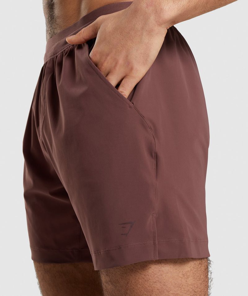 Men's Gymshark Studio Shorts Burgundy | USA  1475-CJTOZ