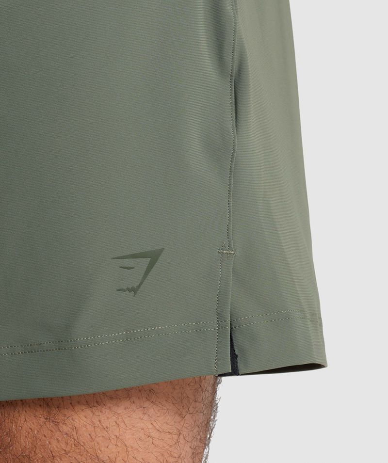 Men's Gymshark Studio Shorts Olive | USA  3895-MDFNW