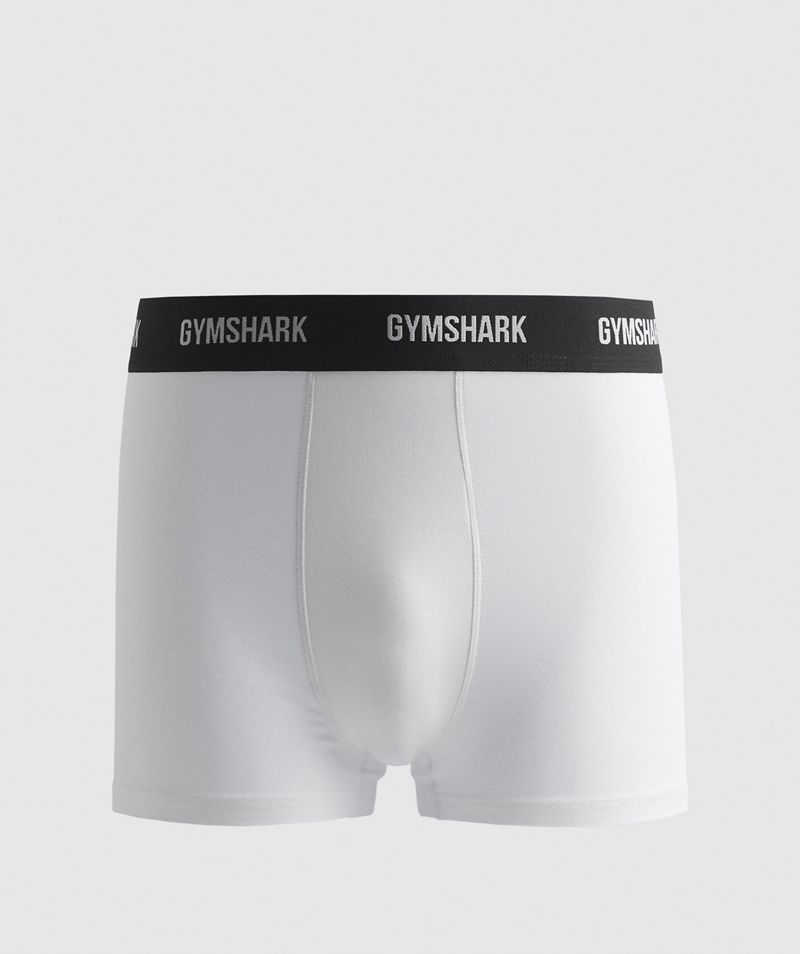 Men\'s Gymshark Trunk 2pk Underwear White | USA  1739-KHLTF