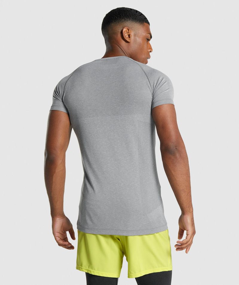 Men's Gymshark Vital Light Seamless T-Shirts Grey | USA  0432-WKDEJ