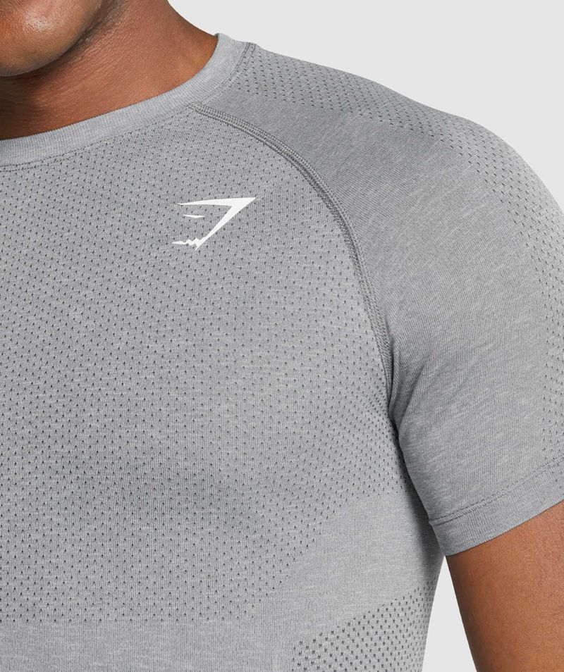 Men's Gymshark Vital Light Seamless T-Shirts Grey | USA  0432-WKDEJ