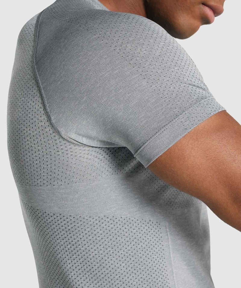 Men's Gymshark Vital Light Seamless T-Shirts Grey | USA  0432-WKDEJ