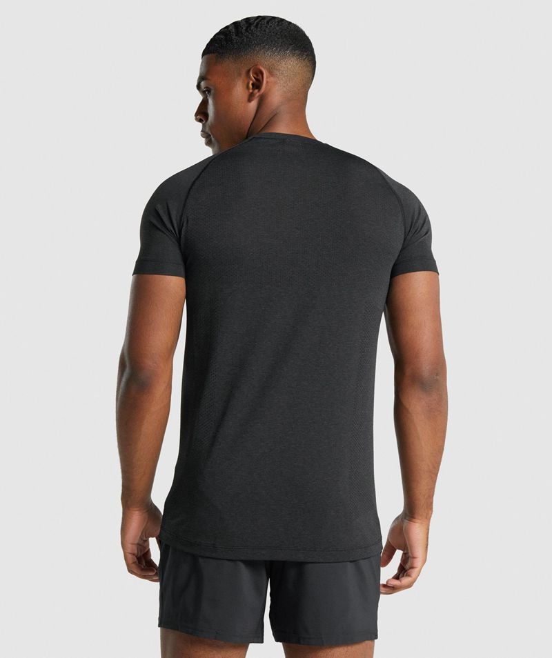 Men's Gymshark Vital Light Seamless T-Shirts Black | USA  1563-YUMJX