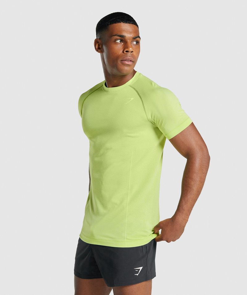 Men's Gymshark Vital Light Seamless T-Shirts Yellow | USA  7435-WSZCQ