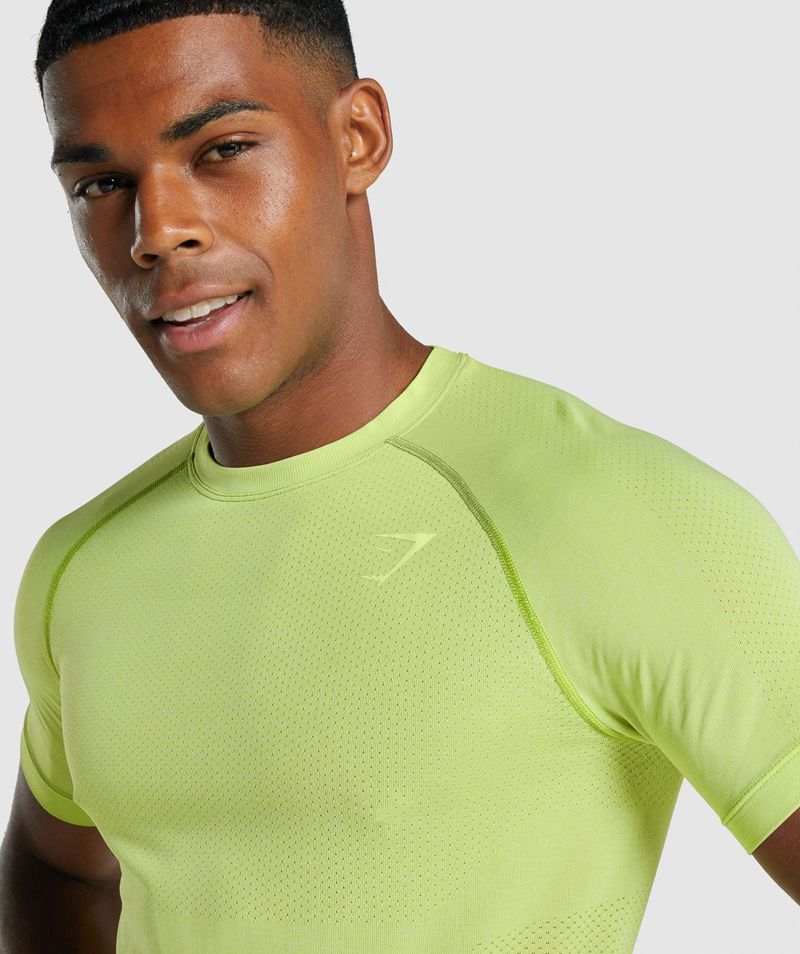 Men's Gymshark Vital Light Seamless T-Shirts Yellow | USA  7435-WSZCQ