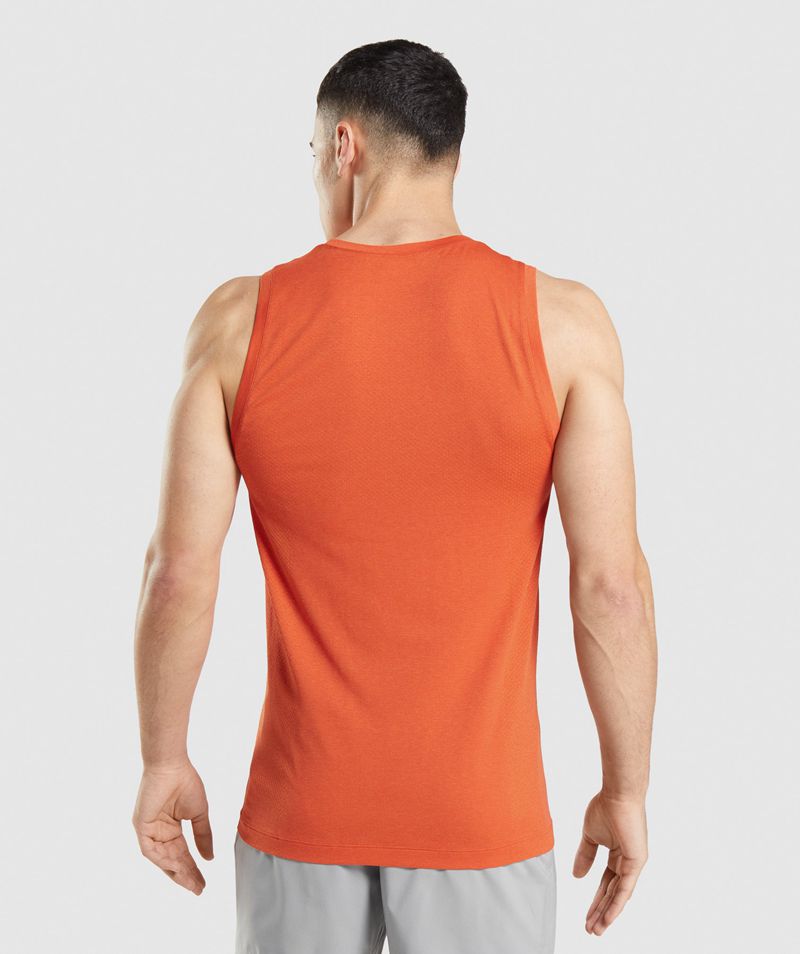 Men's Gymshark Vital Seamless Light Tank Tops Orange | USA  0473-ZJERF