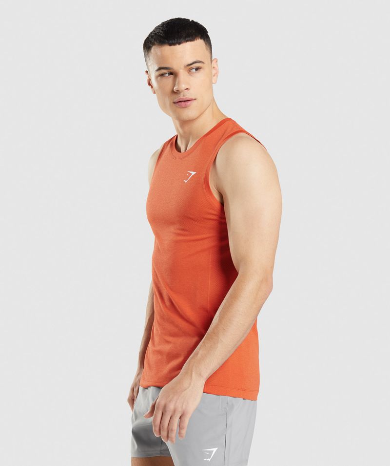 Men's Gymshark Vital Seamless Light Tank Tops Orange | USA  0473-ZJERF