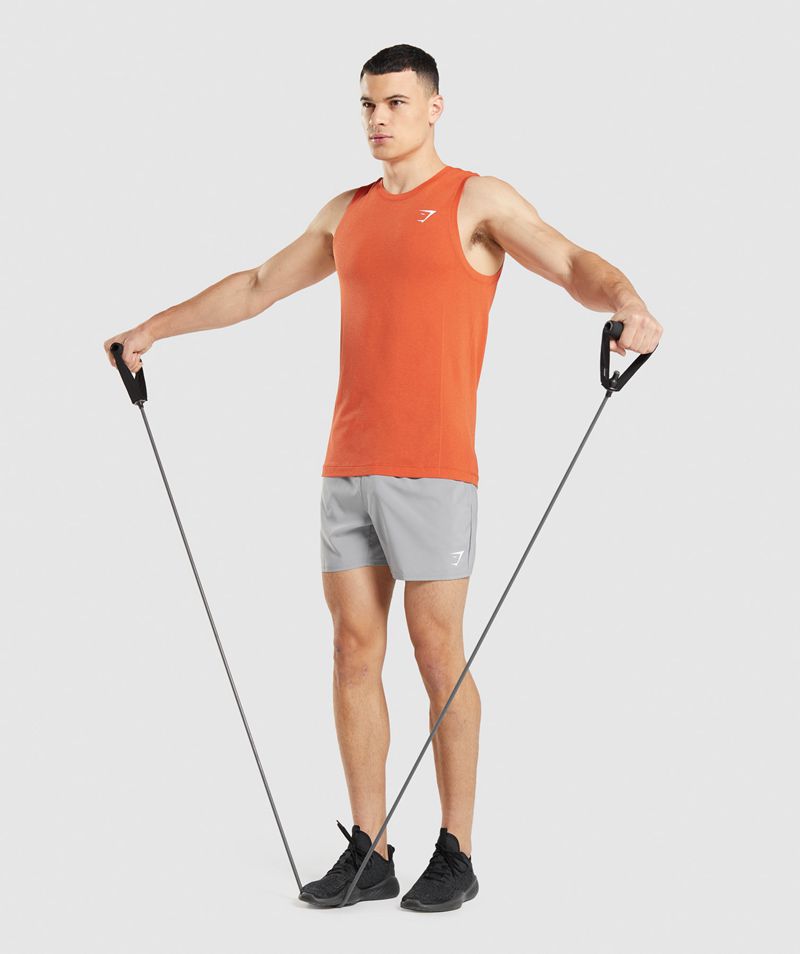 Men's Gymshark Vital Seamless Light Tank Tops Orange | USA  0473-ZJERF