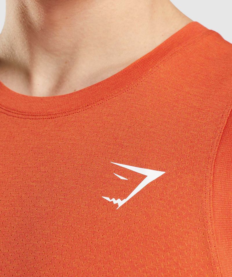 Men's Gymshark Vital Seamless Light Tank Tops Orange | USA  0473-ZJERF