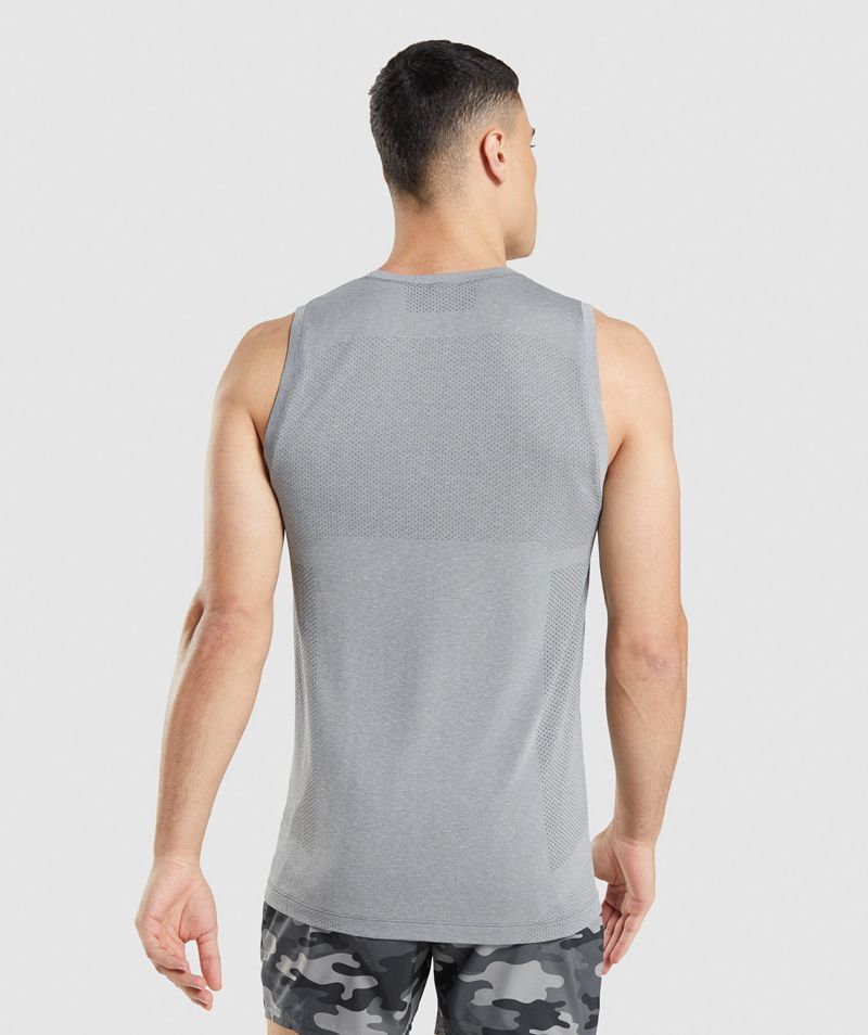 Men's Gymshark Vital Seamless Light Tank Tops Grey | USA  0831-GNQHF