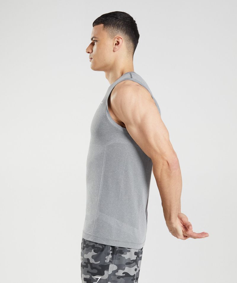 Men's Gymshark Vital Seamless Light Tank Tops Grey | USA  0831-GNQHF