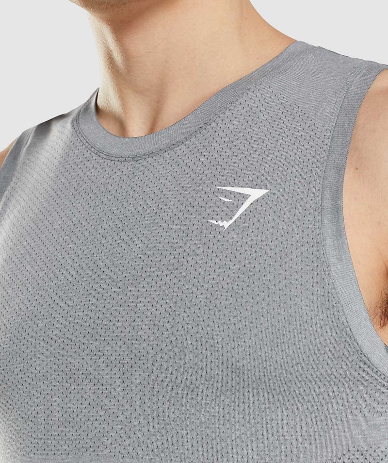 Men's Gymshark Vital Seamless Light Tank Tops Grey | USA  0831-GNQHF