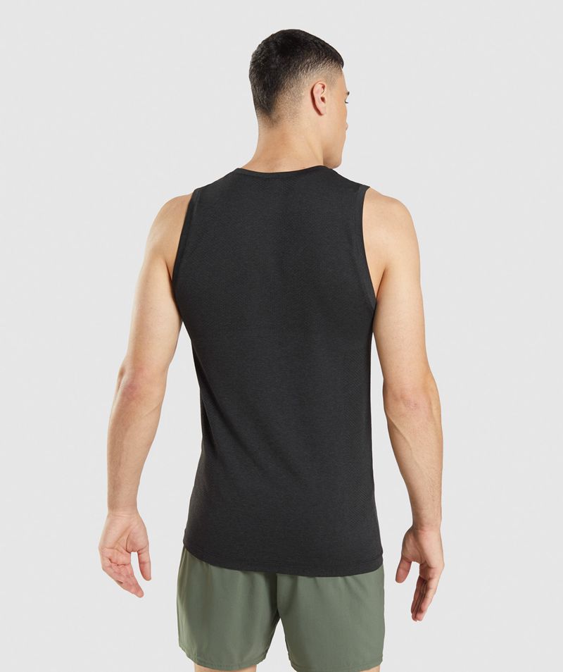 Men's Gymshark Vital Seamless Light Tank Tops Black | USA  7138-PEFAO