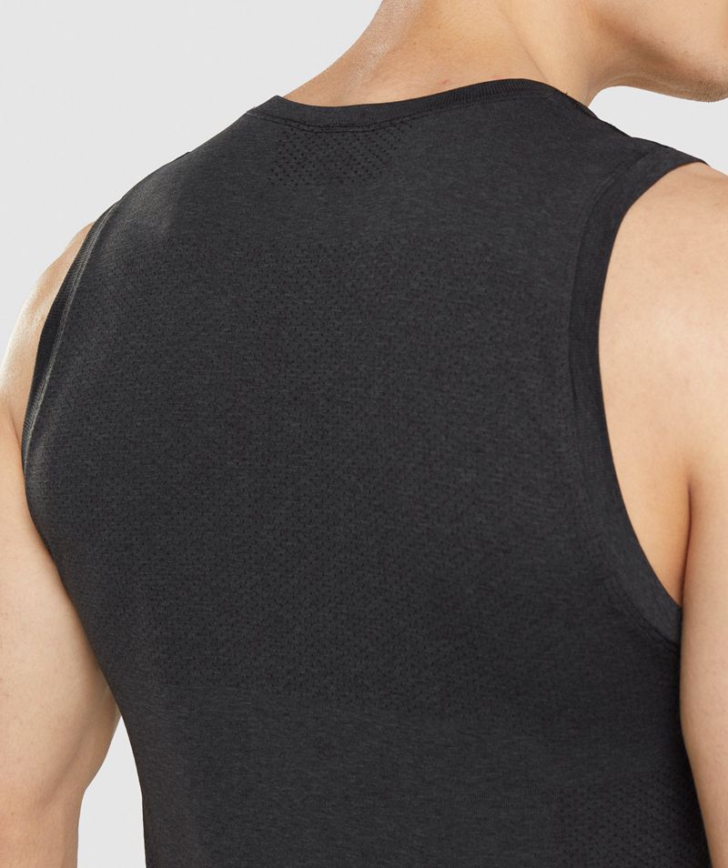 Men's Gymshark Vital Seamless Light Tank Tops Black | USA  7138-PEFAO