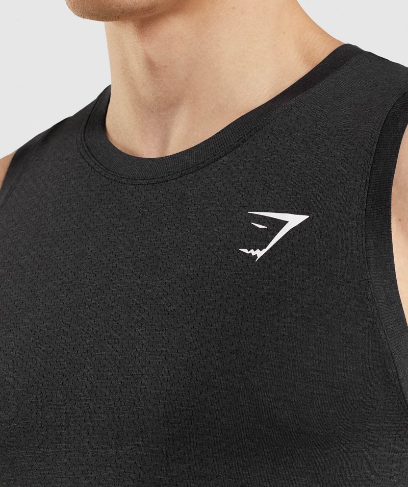 Men's Gymshark Vital Seamless Light Tank Tops Black | USA  7138-PEFAO