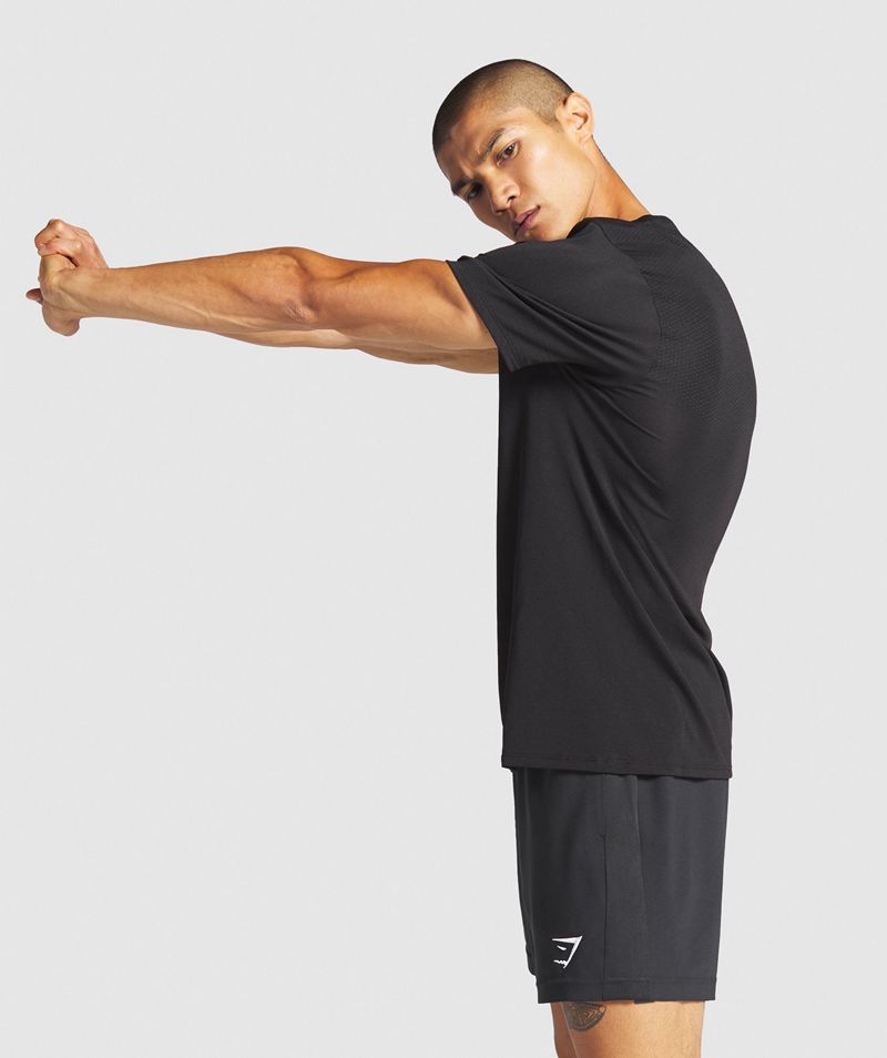 Men's Gymshark Vital T-Shirts Black | USA  4582-KJBTN