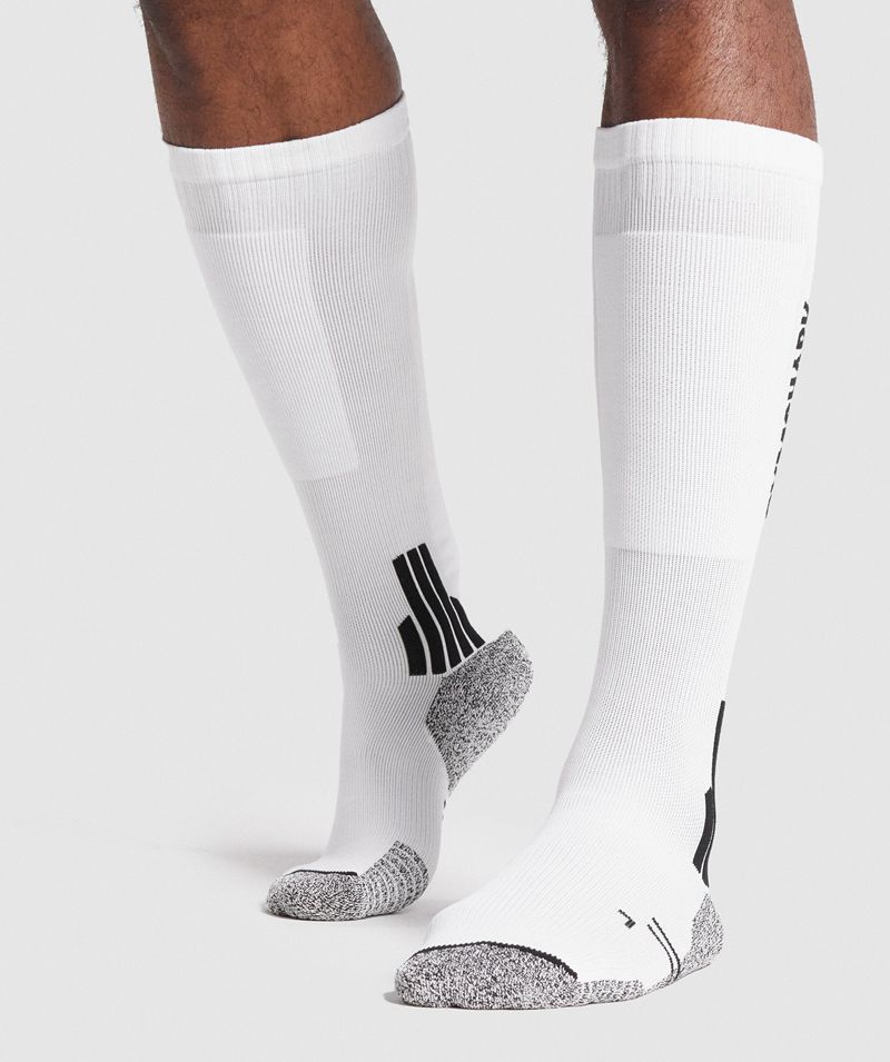 Men's Gymshark Weightlifting Socks White | USA  0739-WMJLN