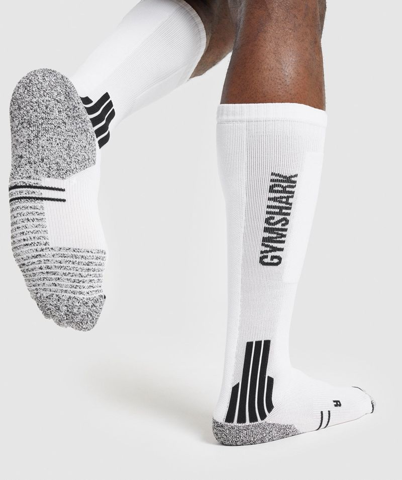 Men's Gymshark Weightlifting Socks White | USA  0739-WMJLN