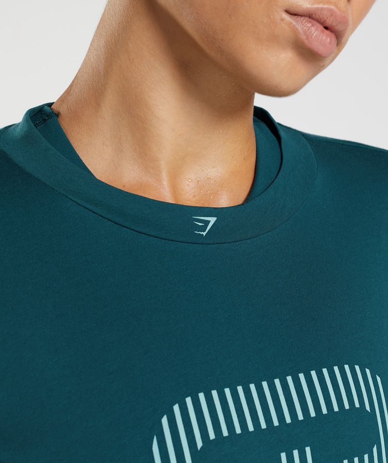 Women's Gymshark 315 Midi T-Shirts Turquoise | USA  6735-GRFAQ