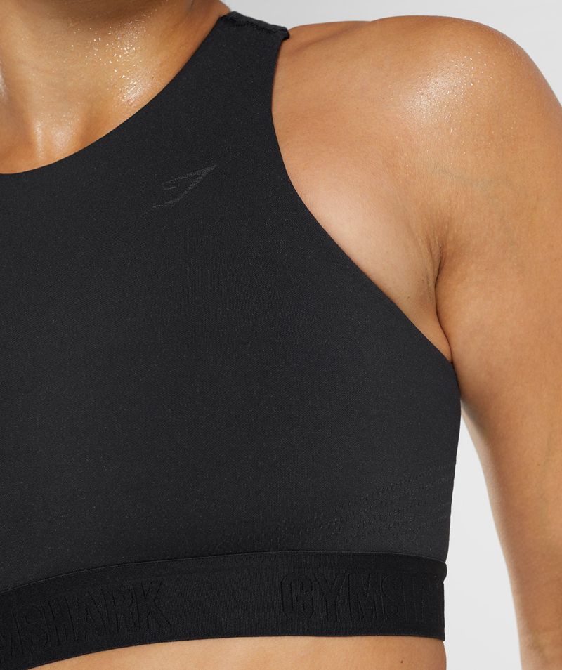 Women's Gymshark 315 Performance High Neck Sports Bra Black | USA  6502-FEYNR