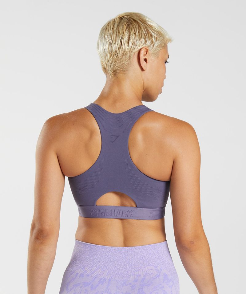 Women's Gymshark 315 Performance High Neck Sports Bra Purple | USA  6741-QNZKJ