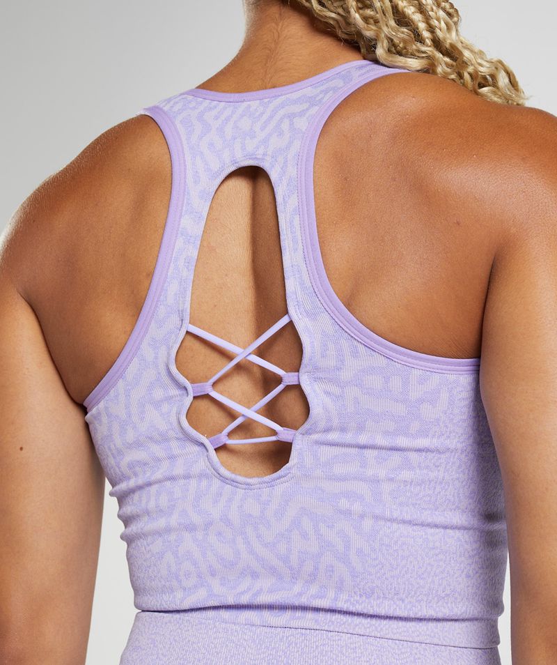 Women's Gymshark Adapt Animal Seamless Crop Tank Tops Purple | USA  1845-AEYDW