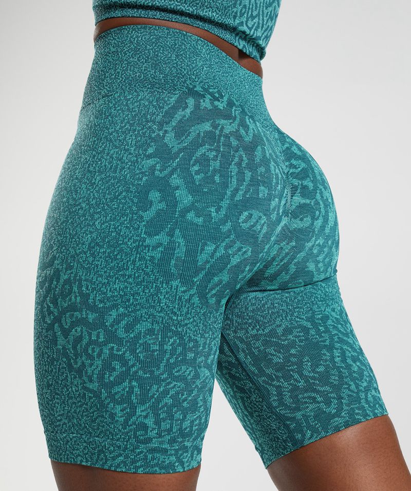 Women's Gymshark Adapt Animal Seamless Cycling Shorts Turquoise | USA  3402-DIBKW