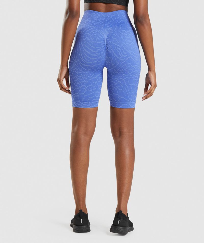 Women's Gymshark Adapt Animal Seamless Cycling Shorts Blue | USA  5682-VGPXI