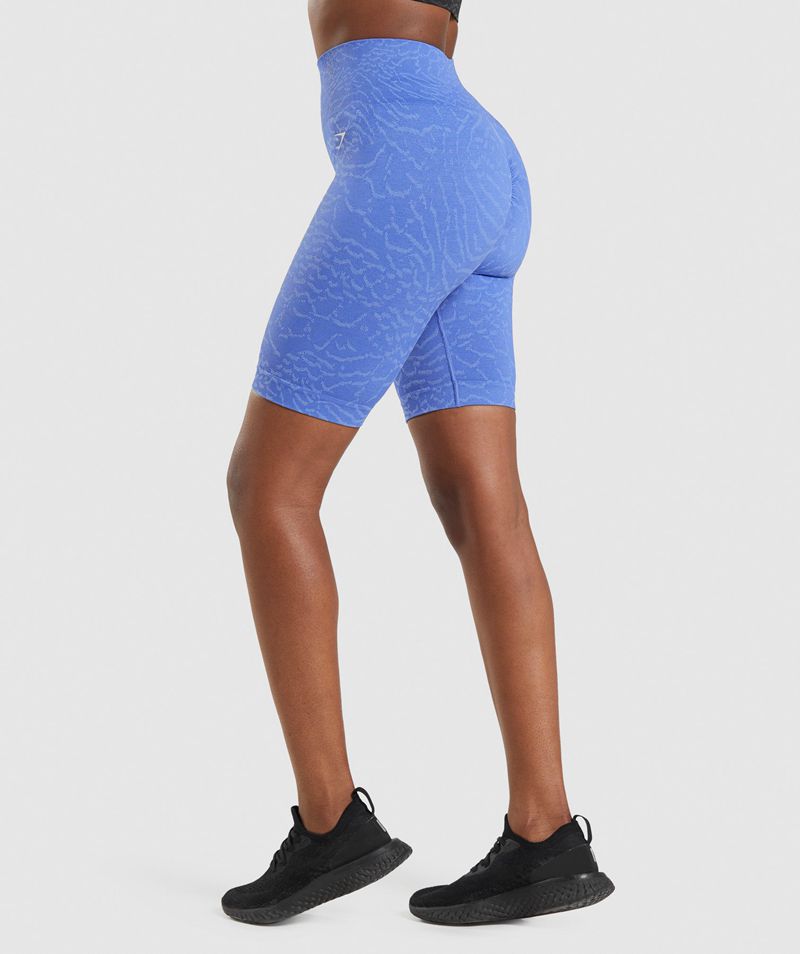 Women's Gymshark Adapt Animal Seamless Cycling Shorts Blue | USA  5682-VGPXI