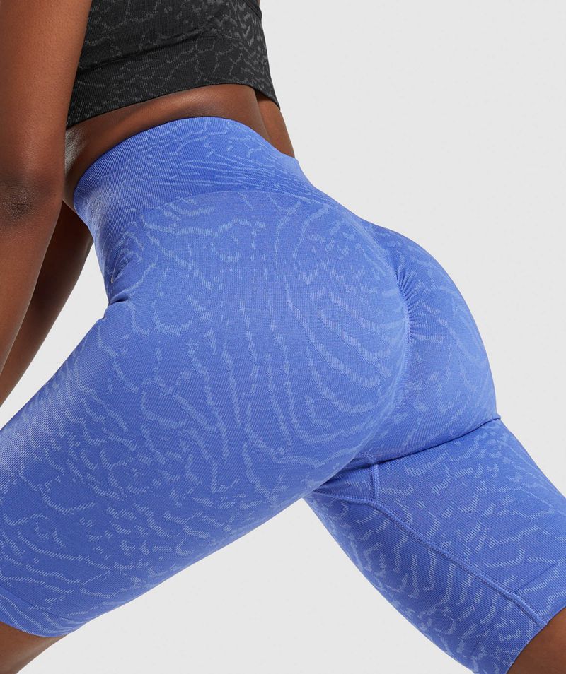 Women's Gymshark Adapt Animal Seamless Cycling Shorts Blue | USA  5682-VGPXI