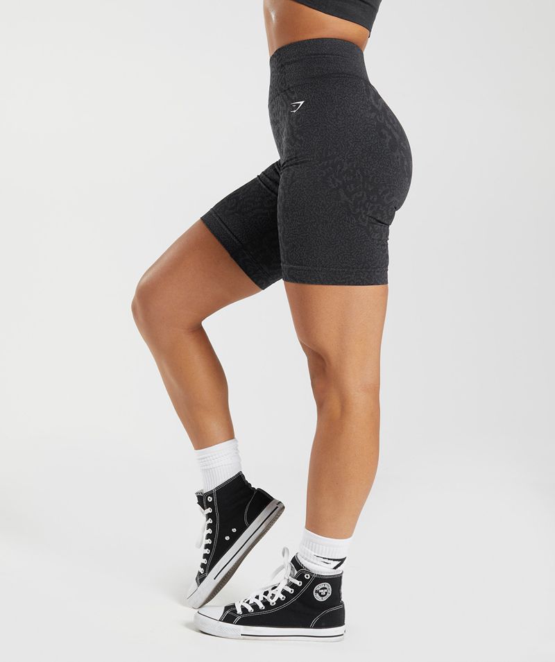 Women's Gymshark Adapt Animal Seamless Cycling Shorts Black | USA  6937-DOFQH