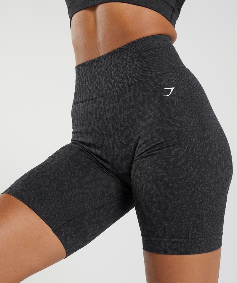 Women's Gymshark Adapt Animal Seamless Cycling Shorts Black | USA  6937-DOFQH