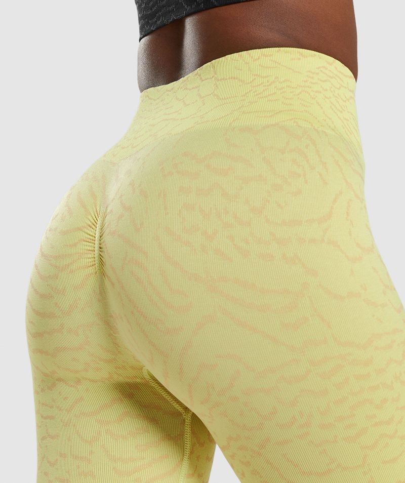 Women's Gymshark Adapt Animal Seamless Cycling Shorts Yellow | USA  7468-VWUEQ